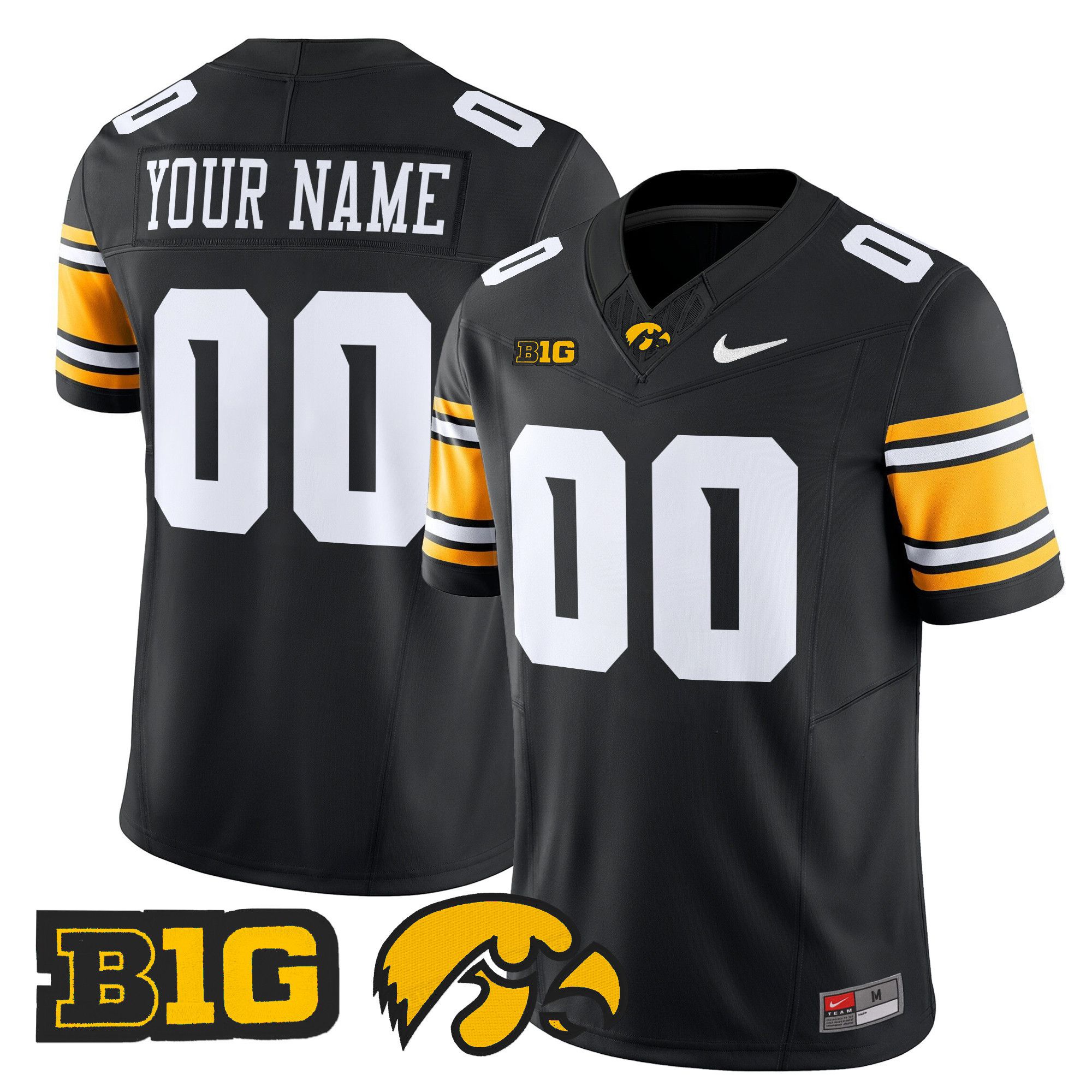 Men Iowa Hawkeyes Black Nike 2024 Vapor Limited Custom NCAA Jersey style 1->customized ncaa jersey->Custom Jersey
